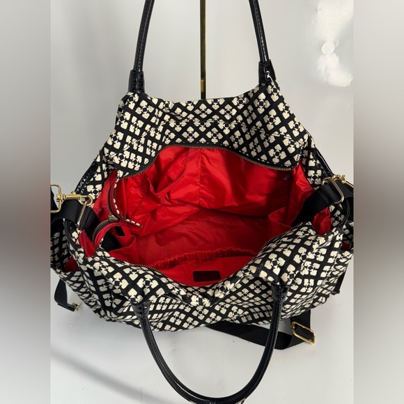 Kate Spade Classic Noel Stevie black/white Canvas Patent...